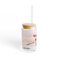 16oz Sipper Glass — "Brewed with Purpose" Floral Christian Tumbler (Jeremiah 29:11)